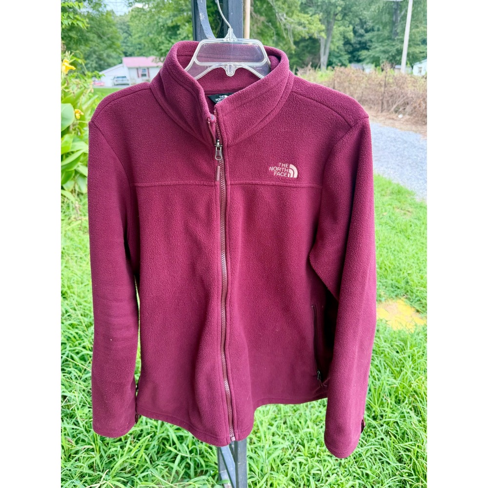 The North Face TKA 100 Fleece Jacket Womens XL Burgundy Maroon Full Zip Soft